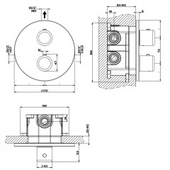 Gessi Goccia Встраиваемый термостат, подключение на 3/4"(внешние части), цвет: шлифованный хром