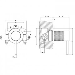 GESSI 316 Встраиваемый смеситель на 1/2" на 1 источник (внешняя часть), цвет: brushed black metal pvd