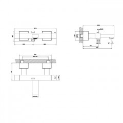 Gessi Rettangolo Термостатический смеситель для ванны с автоматическим переключателем ванна/душ, цвет: черный