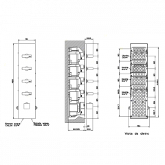 Gessi Rettangolo Встраиваемый термостат, подключение на 3/4", с 4мя независимыми выходами(внешние части), цвет: хром