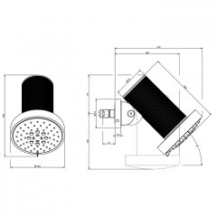GESSI 316 DIAMANTATO Верхний душ 135 мм., с настенным креплением, 3 режима, цвет Steel Brushed