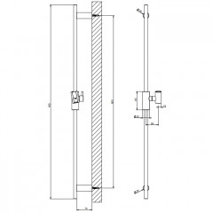 Gessi Штанга для душа , цвет: Black Metal Brushed PVD