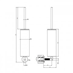 Gessi Ingranaggio Ершик подвесной , неолит композитный пластик, цвет белый/ хром