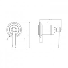 GESSI VENTI20 Смеситель встраиваемый, однорычажный, внешняя часть, цвет Brass PVD