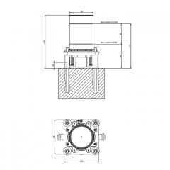 Gessi Outdoor Встраиваемая часть для уличной душевой стойки с соединениями на 1/2".. цвет Steel Brushed
