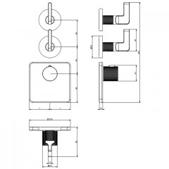 GESSI INCISO Встраиваемый термостатический смеситель на 2 источника, резьба 3/4" (внешние части), цвет: золото