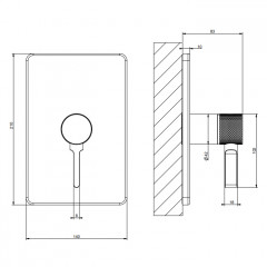 GESSI INCISO Встраиваемый смеситель, на 1 источник (внешняя часть), цвет: brushed black metal pvd