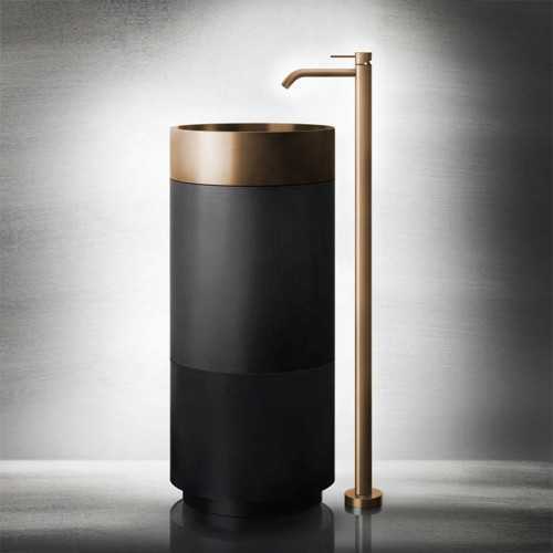 GESSI 316 Раковина 400 мм., для установки на столешницу, без перелива, нержавеющая сталь, цвет Warm bronze brushed PVD