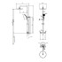 GESSI MINIMALISTIC SHOWER Душевая стойка с термостатическим смесителем, верхним душем 300 мм., ручным душем и шлангом 1500 мм., цвет хром