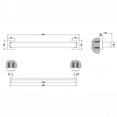 Gessi Rettangolo Поручень 45см для ванны или душа, цвет: хром