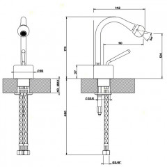 Gessi Goccia Смеситель для биде на 1 отверстие, цвет: Copper Brushed GHRC