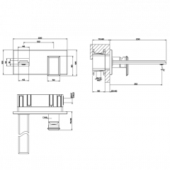 Gessi Eleganza Встраиваемый однорычажный смеситель для раковины, без донного клапана, с изливом (внешняя часть), цвет: золото