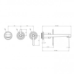 GESSI VENTI20 Смеситель для ванны встраиваемый, однорычажный, с переключателем на 2 положения, внешняя часть, цвет черный матовый