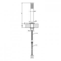 Gessi Inciso Душевой комплект, состоящий из держателя, шланга 1,50 м и лейки, цвет: Black Metal Brushed PVD