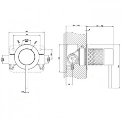 GESSI 316 Встраиваемый смеситель, на 1/2", на 1 источник (внешняя часть), цвет: steel brushed