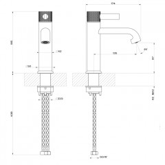 GESSI INCISO Смеситель для раковины на 1 отверстие без донного клапана Цвет: finox