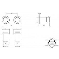 GESSI ANELLO Внешние части для термостатического смесителя на 3 позиции, цвет Black Metal Brushed PVD