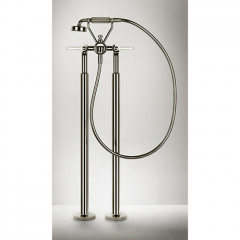 GESSI VENTI20 Смеситель для ванны напольный, двухвентильный, с ручным душем и шлангом 1500 мм., внешняя часть, цвет хром