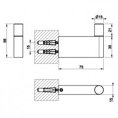 GESSI HABITO TRAME Крючок, цвет Black Metal Br. PVD