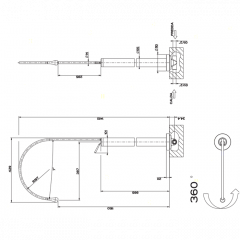 Gessi Goccia Напольный смеситель для раковины (без встраиваемой части), излив 389мм R=197, цвет: хром (Ожидаем поступление 1шт - запрашивайте!)