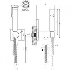 GESSI Rilievo Гигиенический душ настенный на 1/2", цвет: nero XL