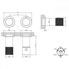 GESSI HABITO RIGATO Смеситель настенный встраиваемый, термостатический, с переключателем на 3 положения, внешняя часть, цвет Black Metal PVD