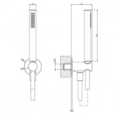 GESSI 316 Душевой комплект, + вывод, держатель, шланг 1,50 м и душевая лейка, цвет: brushed copper pvd