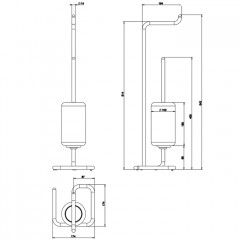 Gessi Goccia Стойка с держателем для туалетной бумаги и ершиком, напольная, цвет: черный/белый