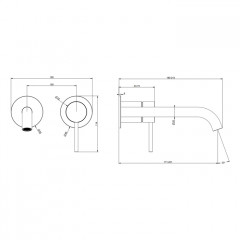 GESSI 316 Встраиваемый смеситель с изливом 210-180мм (внешние части), цвет: Black XL