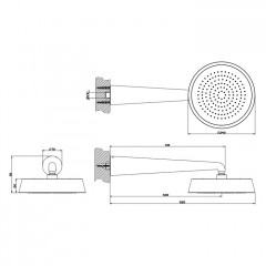 GESSI CONO Верхний душ 240 мм., с настенным держателем 400 мм., цвет Copper PVD