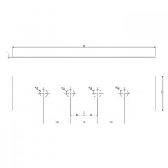 Gessi Rettangolo Пластина на 4 отверстия для монтажного бокса, цвет Finox Brushed Nickel