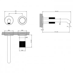 GESSI HABITO DIAMANTATO Смеситель для раковины настенный встраиваемый, однорычажный, цвет хром