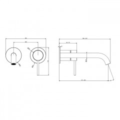GESSI 316 Встраиваемый смеситель с изливом 210-180мм (внешние части), цвет: brushed copper pvd