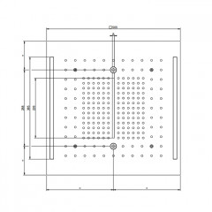 GESSI COLOUR Верхний душ 500х500 мм., встраиваемый в потолок, 3 режима, хромотерапия, внешняя часть, цвет Black Metal Brushed PVD