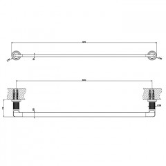 GESSI INCISO Полотенцедержатель, 60 см, цвет: Black XL