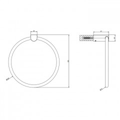 GESSI Rilievo Полотенцедержатель кольцевой, цвет: nero XL