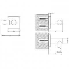 GESSI Rilievo Держатель для душевой лейки поворотный, цвет: хром