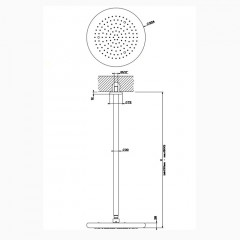 Gessi Goccia Верхний душ для потолочного крепления 306мм с инд.высотой (50-1800мм), цвет: черный