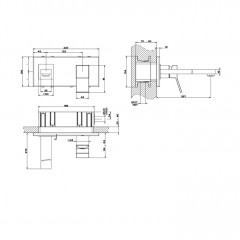 Gessi Rettangolo K Встраиваемый однорычажный смеситель для раковины, излив 249мм(внешние части), цвет: черный