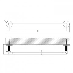 Gessi Anello Настенный полотенцедержатель, 45 см, цвет Finox Brushed Nickel