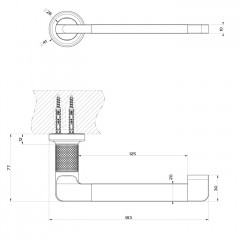 GESSI INCISO Держатель для туалетной бумаги вертикальный или горизонтальный, цвет: nero XL