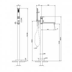 Gessi Eleganza Напольный смеситель для ванны (внешние части), цвет: хром
