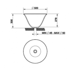 Gessi Goccia Раковина накладная керамическая 40см, h=18,5см, цвет: белый