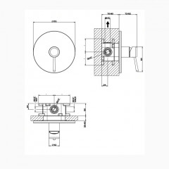Gessi Goccia Встраиваемый однорычажный смеситель(внешние части), цвет: хром