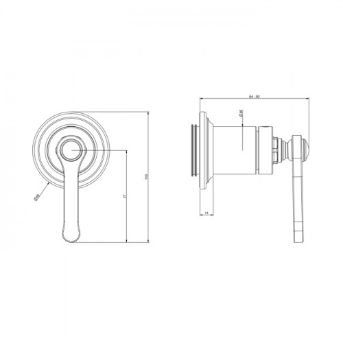 GESSI VENTI20 Смеситель встраиваемый, однорычажный, внешняя часть, цвет Finox Brushed Nickel