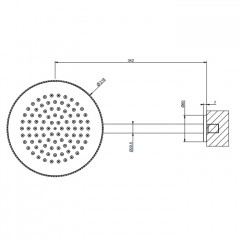 Gessi Anello/Ingranaggio Душевая головка для настенного крепления, поворотная с шарниром, D218 мм, цвет Finox Brushed Nickel