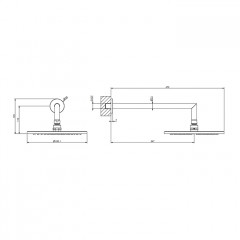 GESSI Верхний душ 250 мм., с настенным держателем 348 мм., цвет Black Metal Brushed PVD