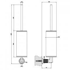 GESSI INCISO Ершик настенный, цвет: finox