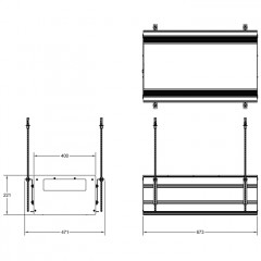 GESSI BINARIO Профиль линейный 670 мм., без подготовки под модули, цвет Black XL
