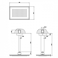 Gessi Eleganza Верхний душ потолочный, высота 243мм, цвет: золото